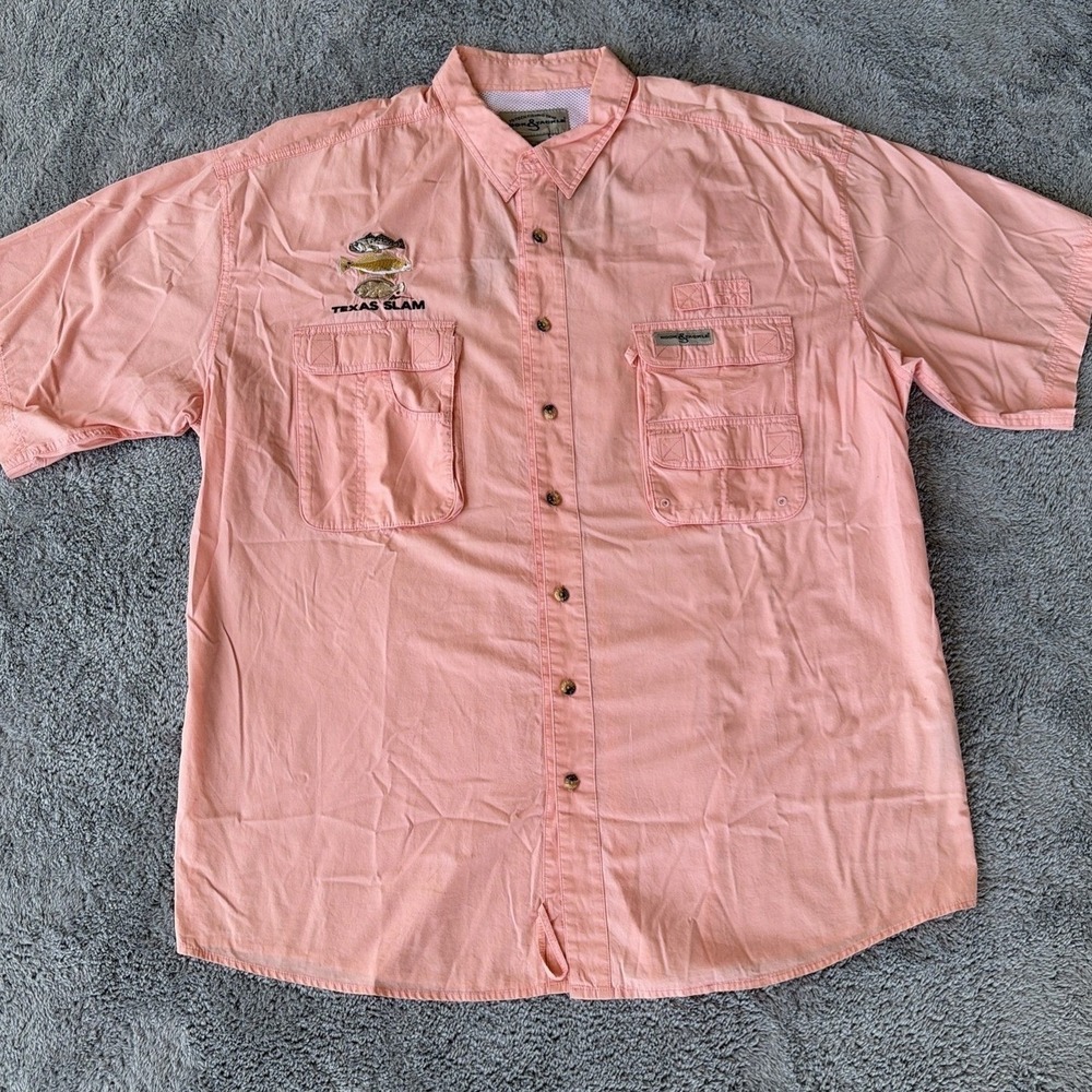 Hook & Tackle Hi-Tech Men's Embroidered Texas Slam Trout Short Sleeve Sz 2XL